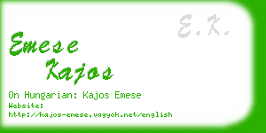 emese kajos business card